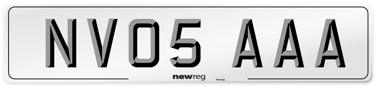 NV05 AAA Number Plate from New Reg